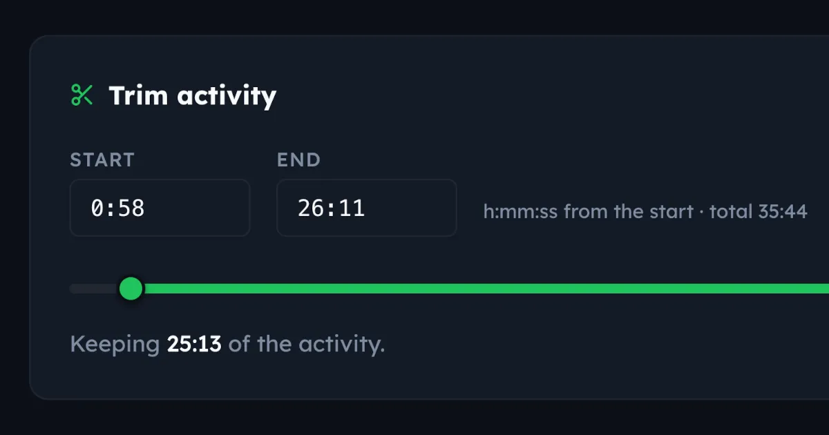New Feature: Trim Your Activities and Save Your True PRs!